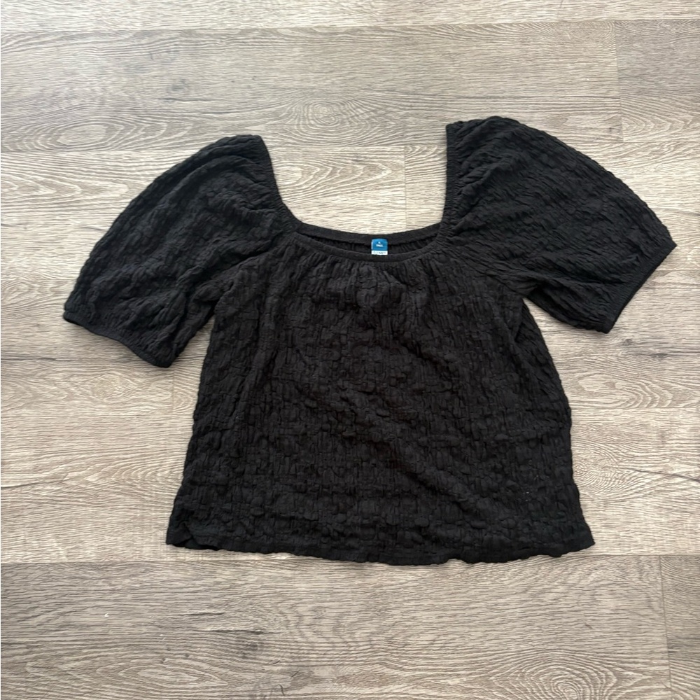 Black old navy Puff-Sleeve Lace Top large TALL